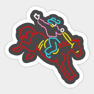 80's Gift 80s Retro Neon Sign Cowboy Sticker